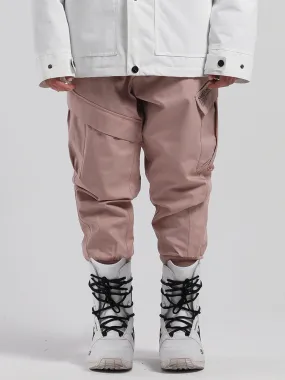 Men's Pink Waterproof Warm Loose Thin Breathable And Wear-Resistant Hip-Hop Double-Board Snowboard Pants