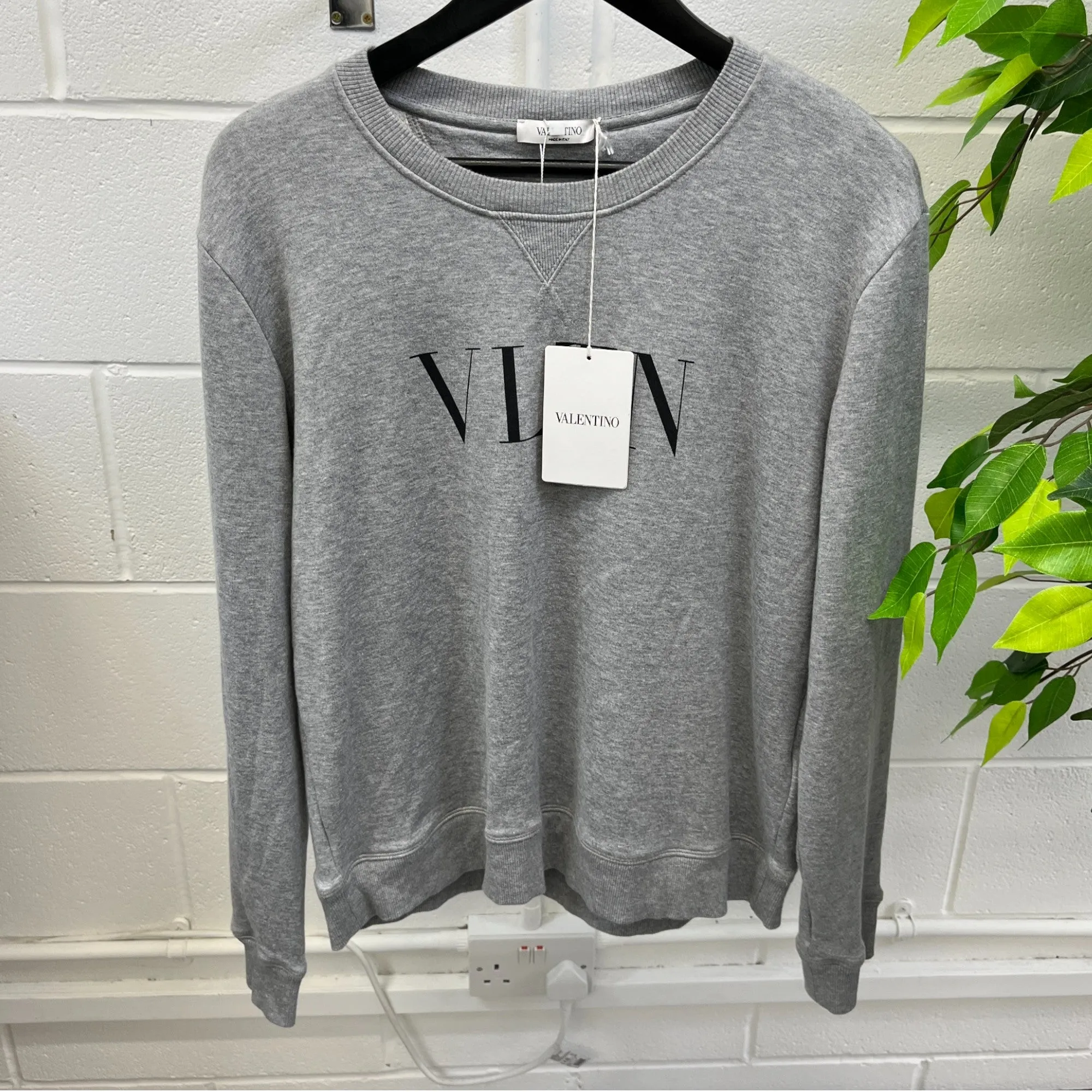 Men's Vltn Logo Jumper Grey Size S