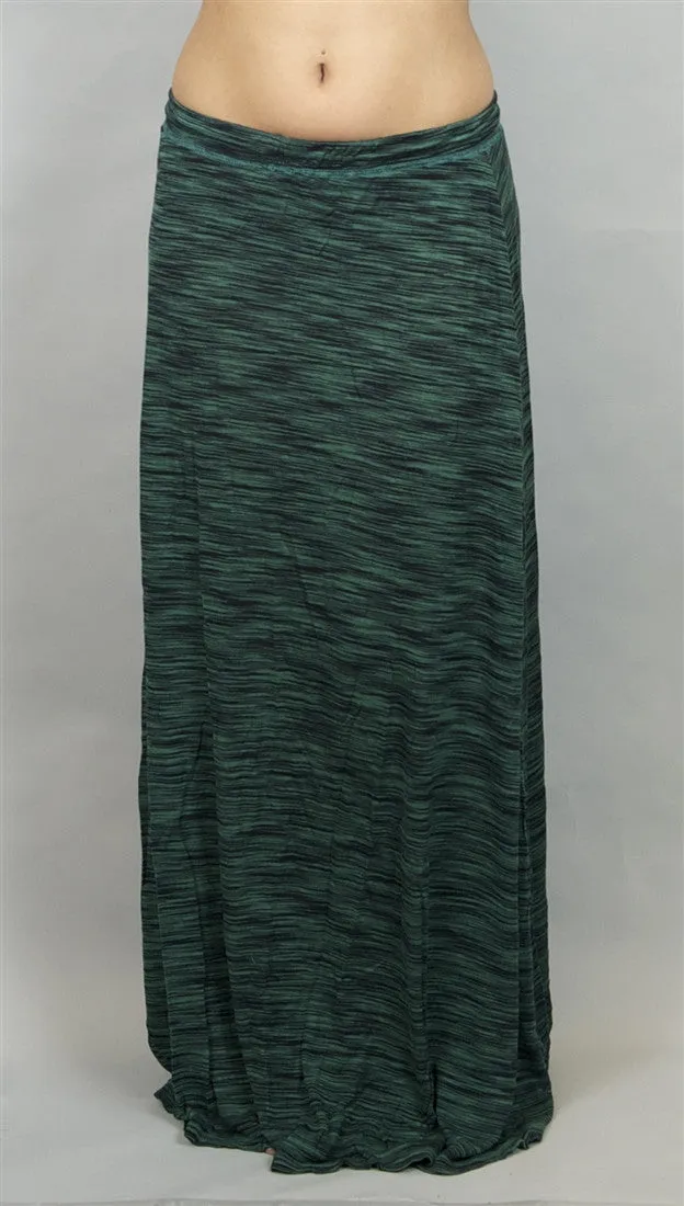 Michael Lauren Julian Long Skirt in Topaz Green