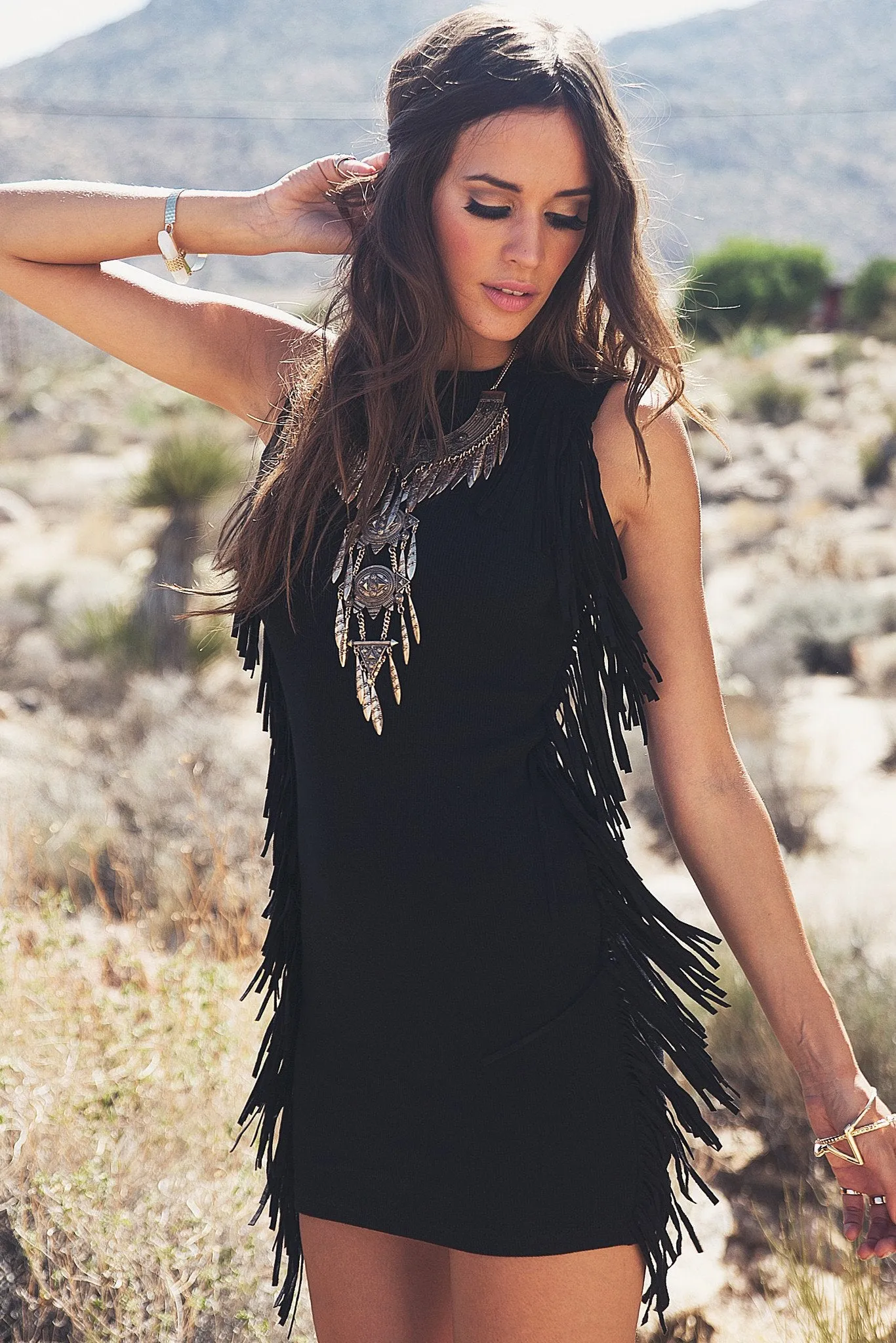 Mila Fringe Sweater Dress