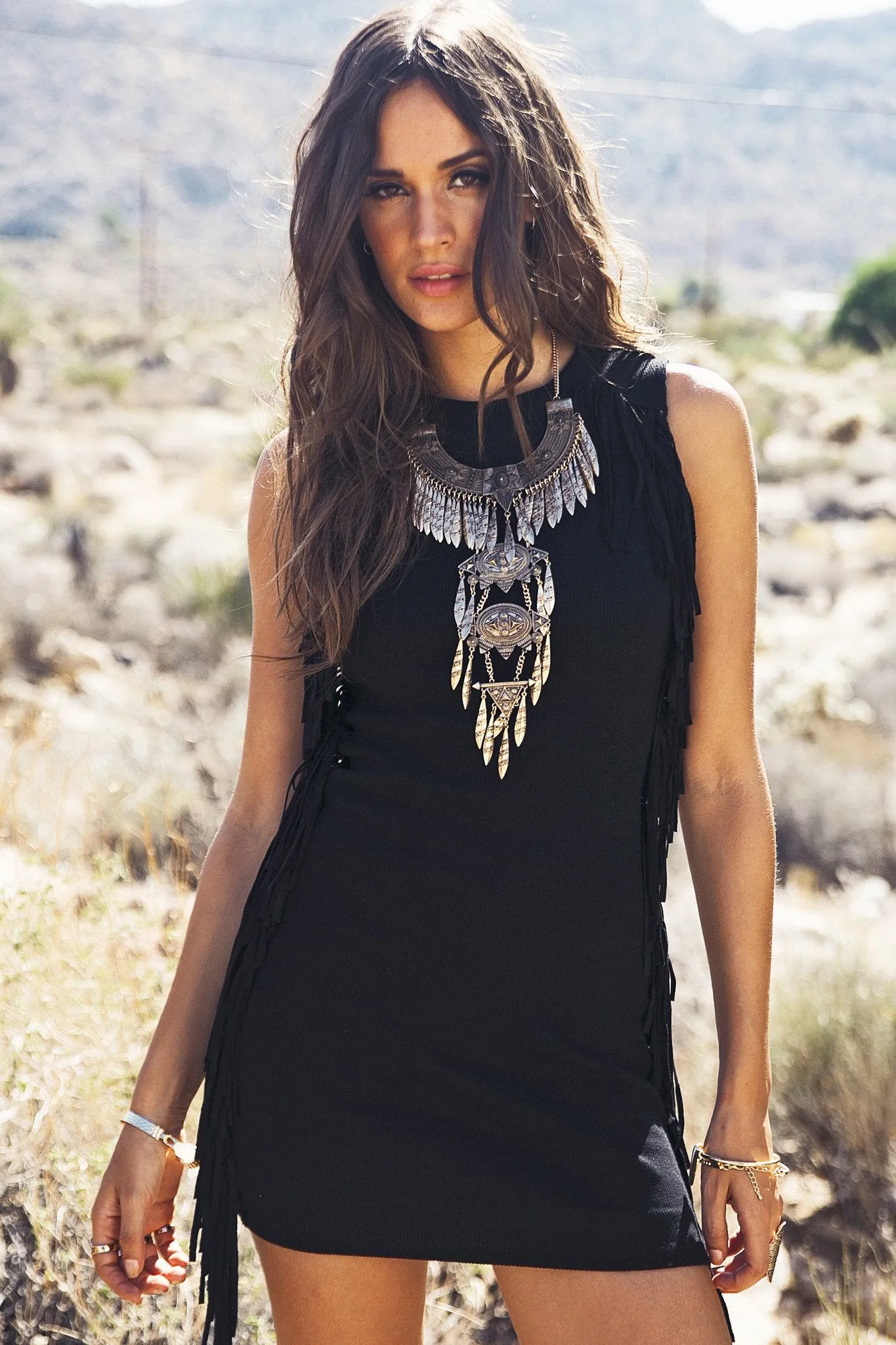 Mila Fringe Sweater Dress