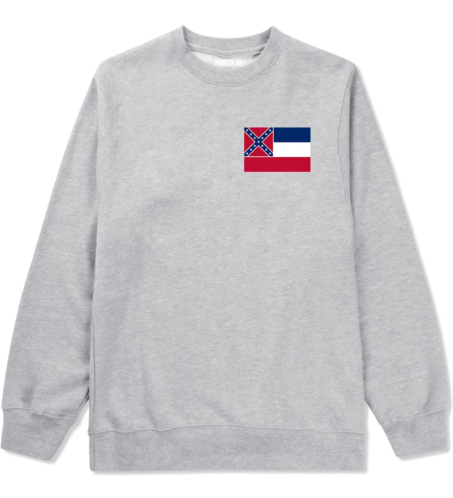 Mississippi State Flag MS Chest Mens Crewneck Sweatshirt