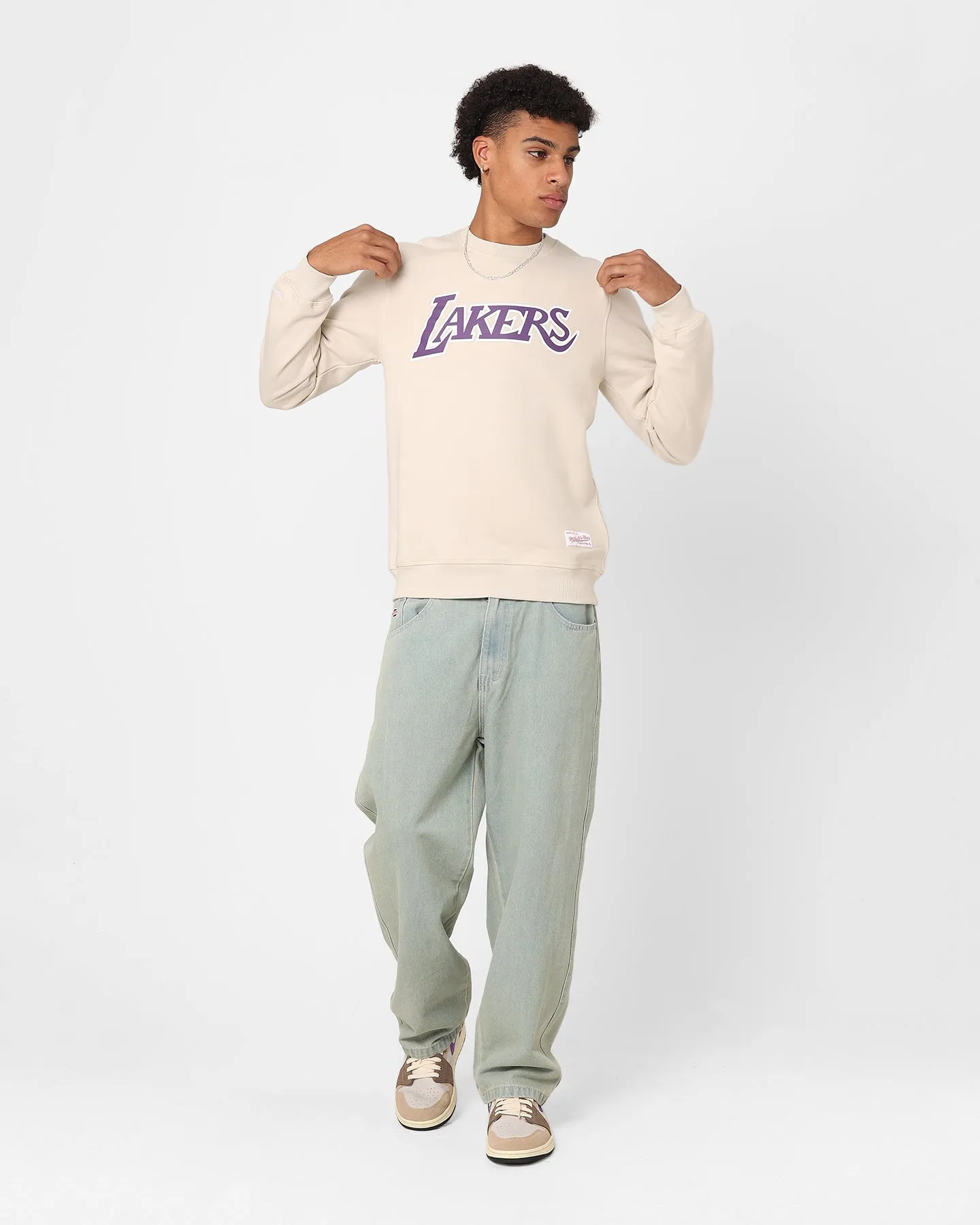 Mitchell & Ness Los Angeles Lakers Basic Team Logo Crewneck Clay