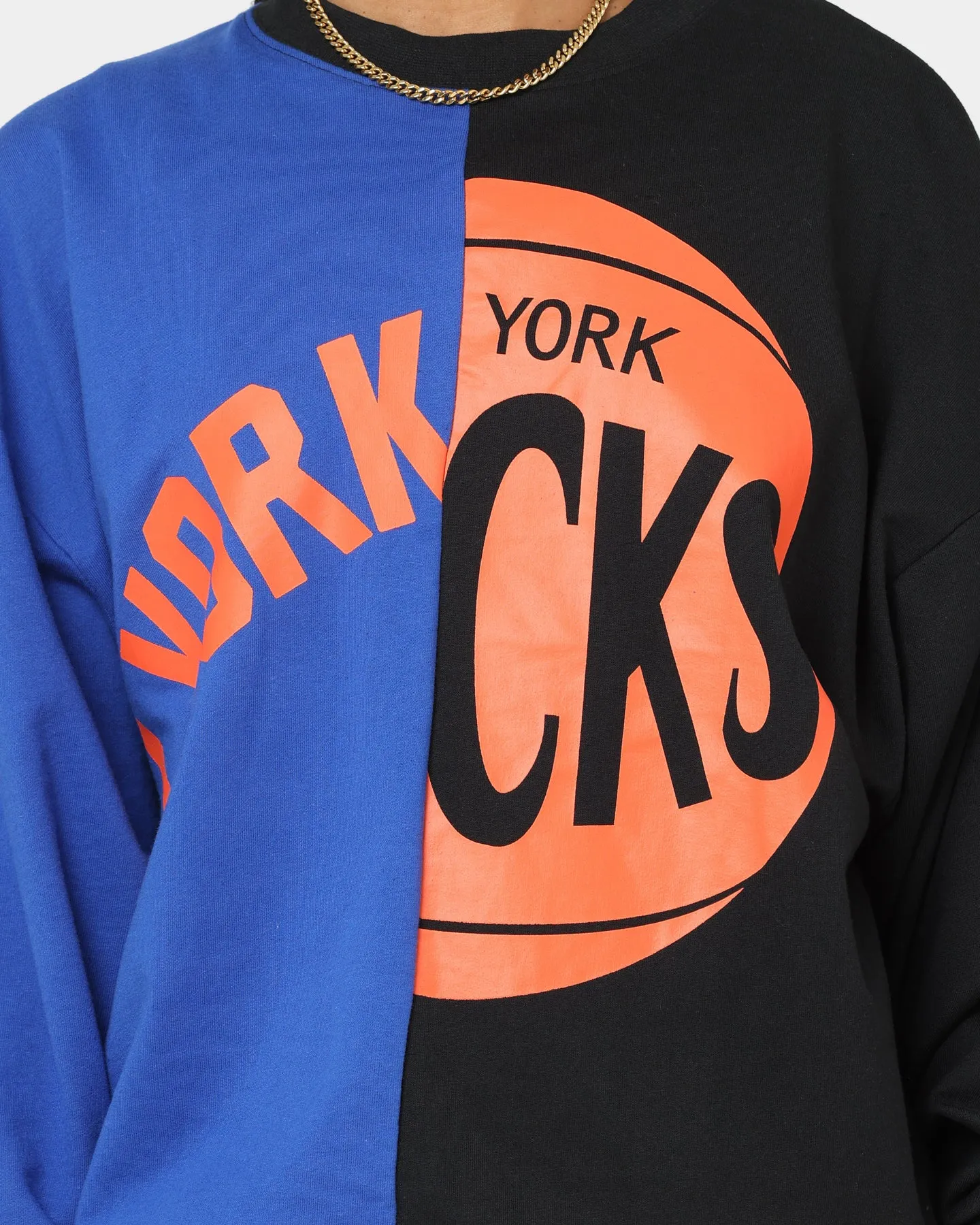 Mitchell & Ness Women's New York Knicks Big Face 5.0 Crewneck Blue