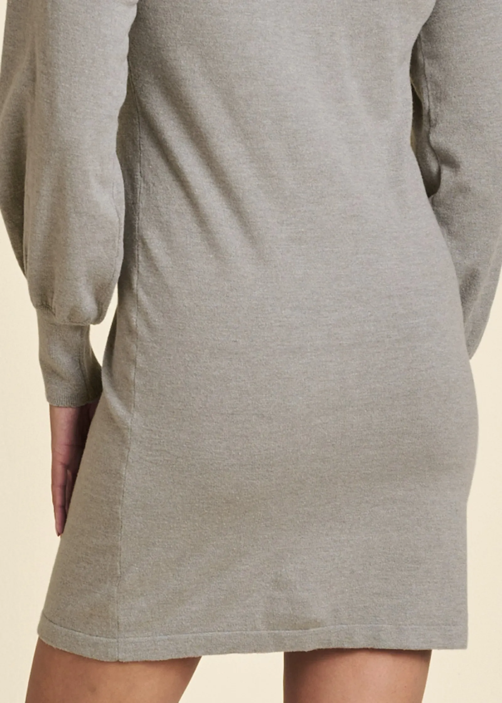 Mock Neck Sweater Dress - Heather Grey