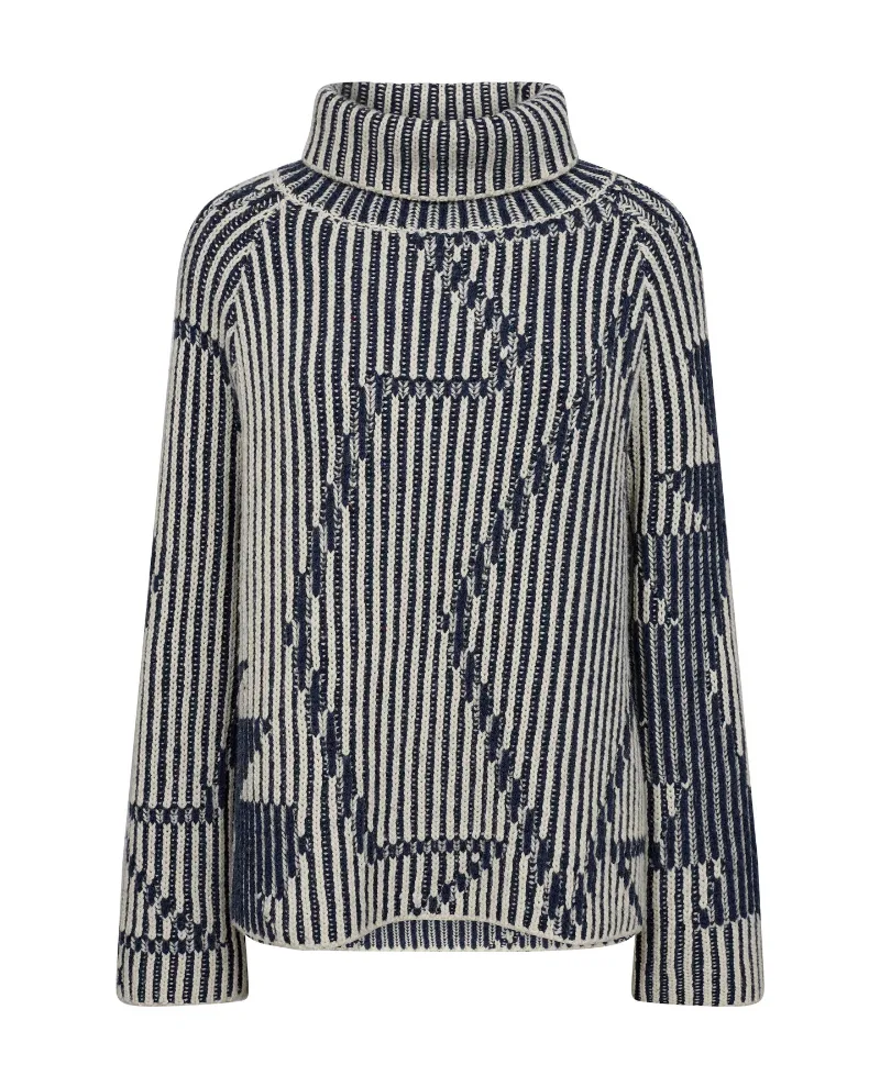 Mos Mosh Helna Ikat Set Sail Rollneck Knit