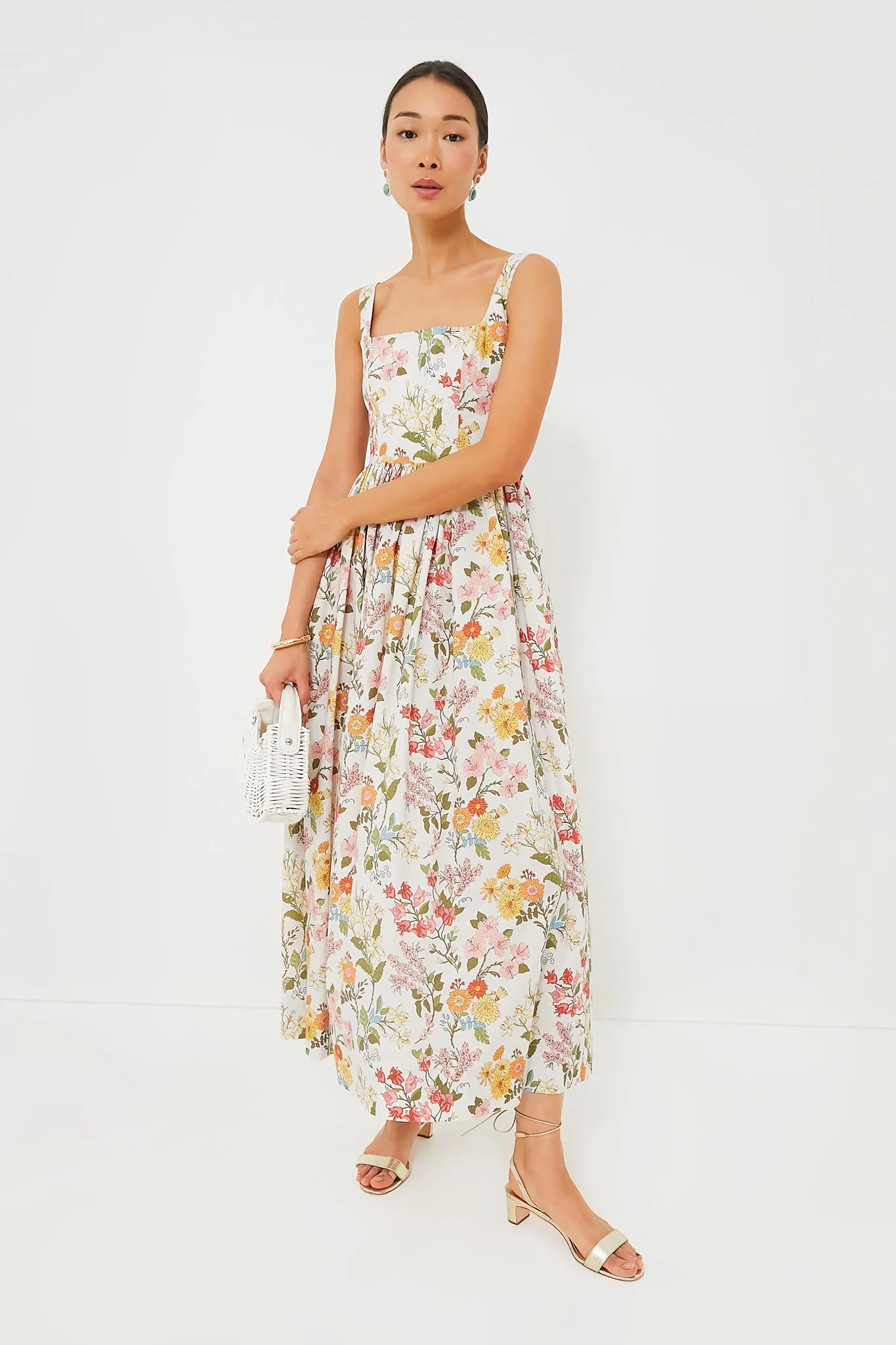 Multi Floral Scoop Neck Dress