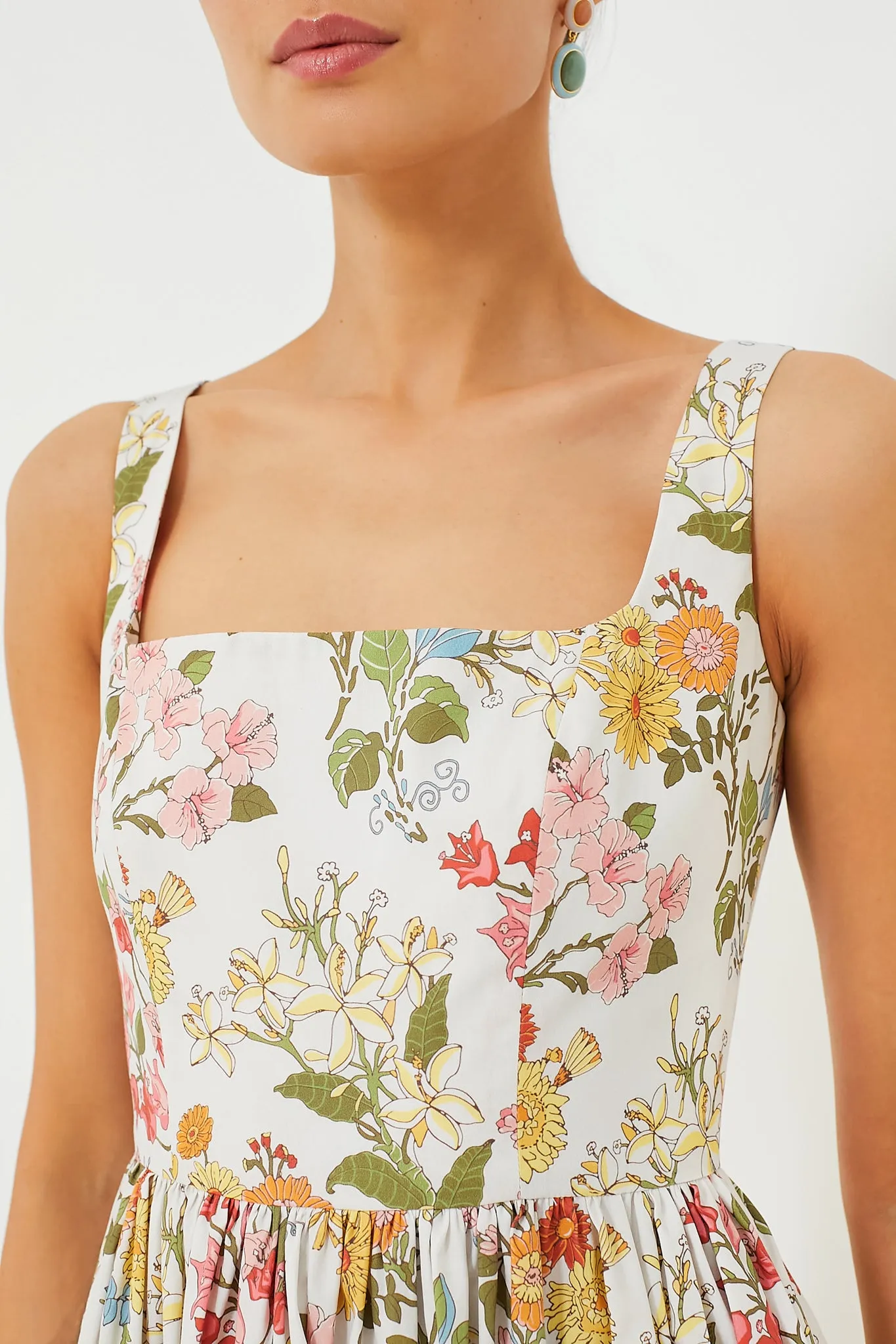 Multi Floral Scoop Neck Dress