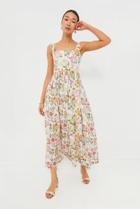 Multi Floral Scoop Neck Dress