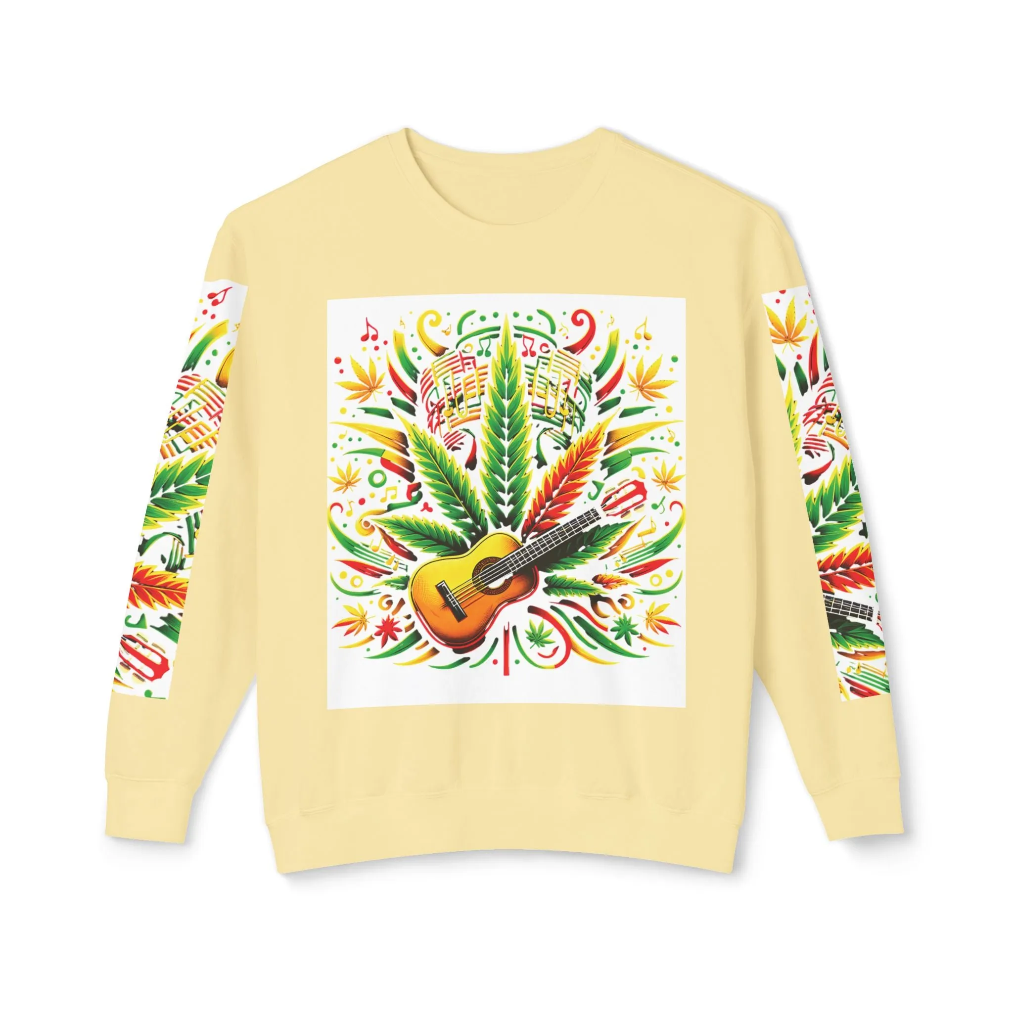 Music and Weed Vibes - Unisex Lightweight Crewneck Sweatshirt