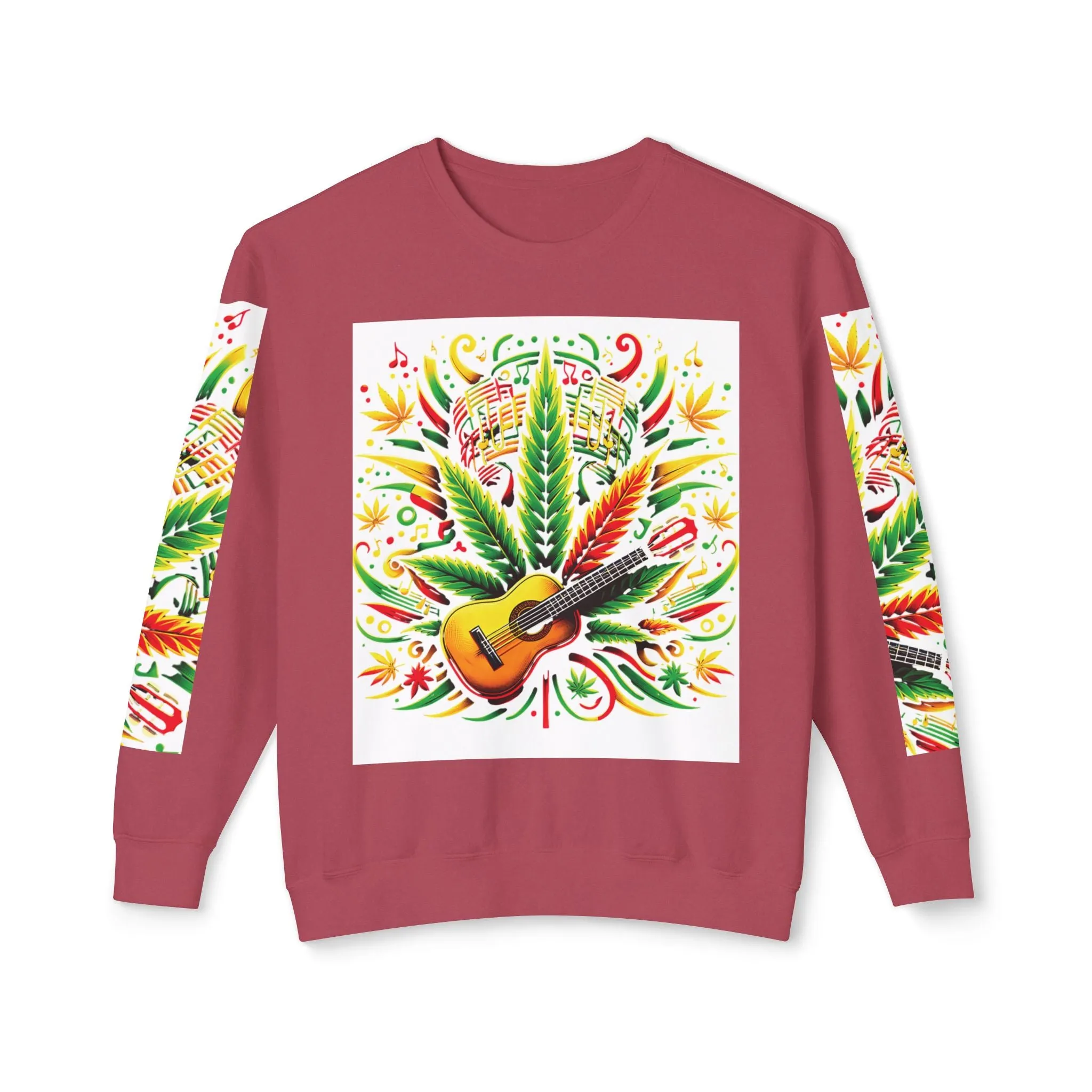 Music and Weed Vibes - Unisex Lightweight Crewneck Sweatshirt