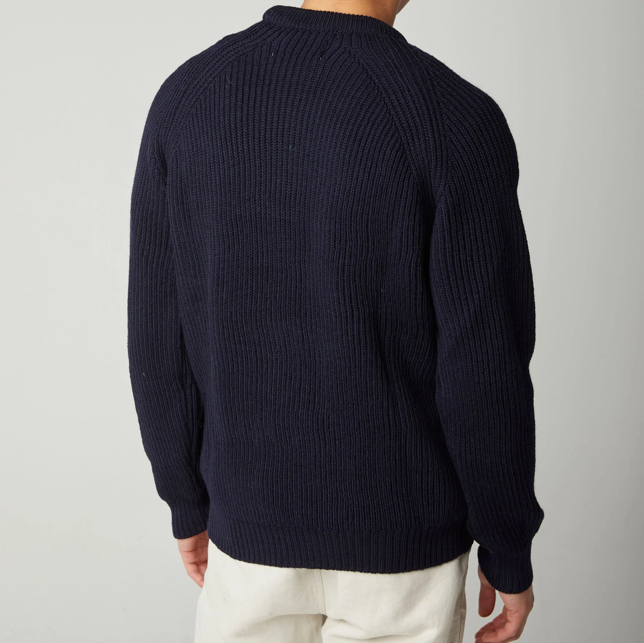 Navy Ford Wool Crewneck Jumper Sweater