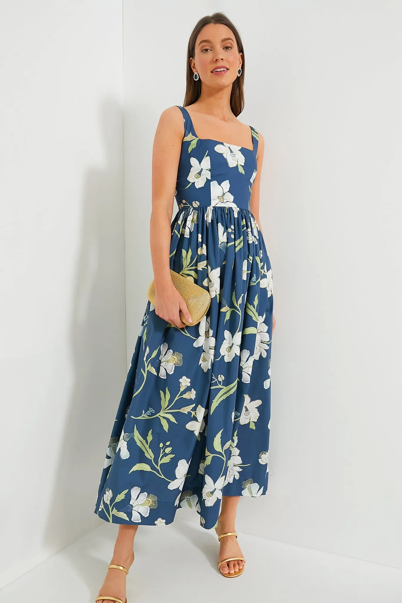 Navy Orchid Scoop Neck Dress