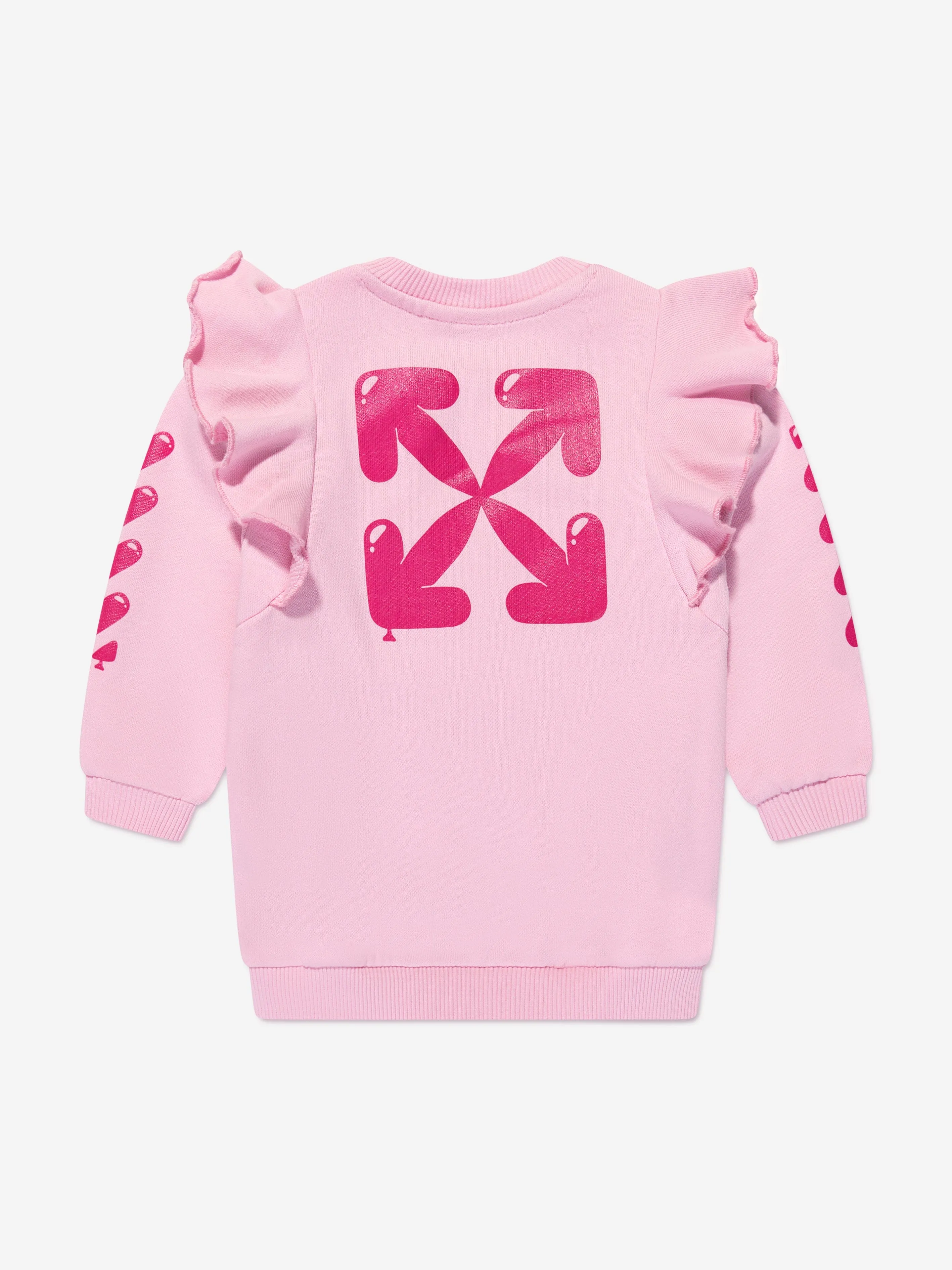 Off-White Baby Girls Balloons Sweater Dress in Pink