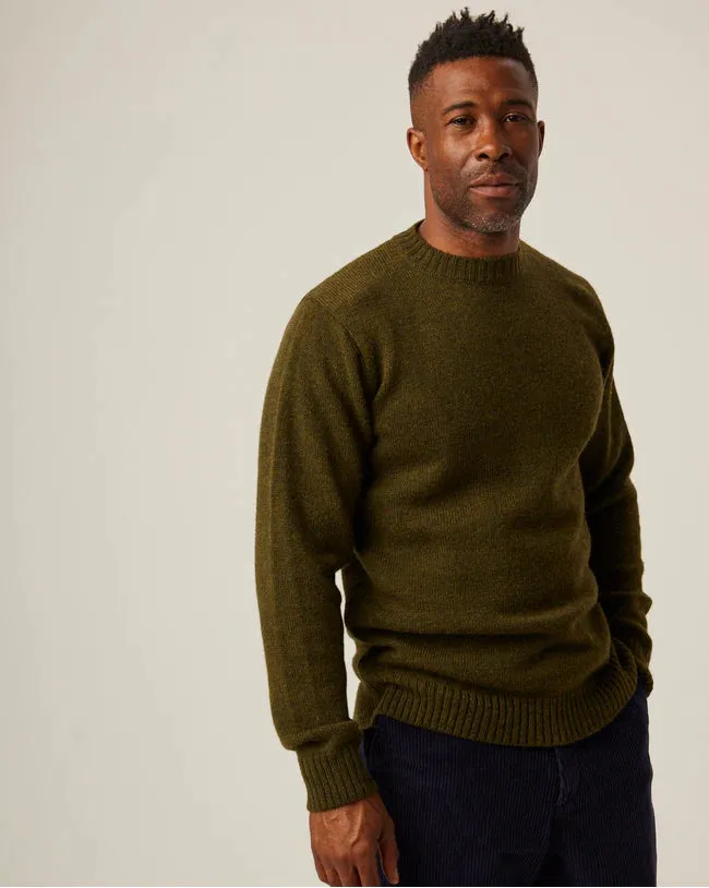 Olive Makers Stitch Crew Neck Jumper Sweater