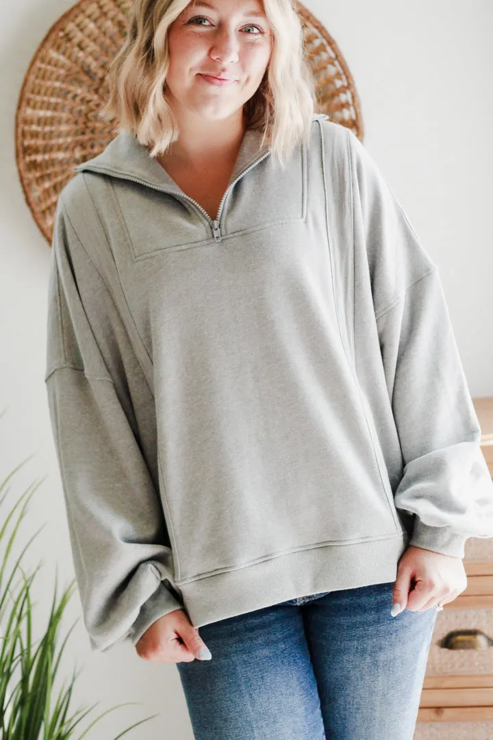 Oversized Half Zip Pullover