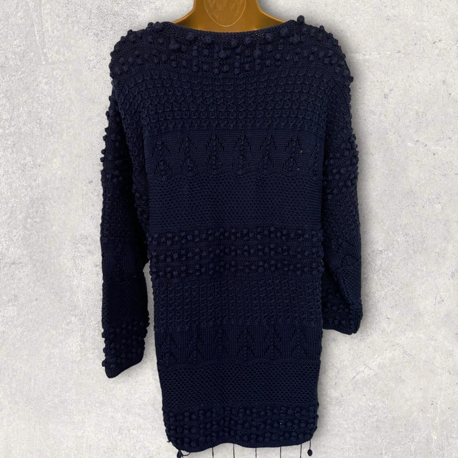 Pashtie by Alphaka Vintage Navy Heavy Knit Jumper Size M Approx UK 14 US 10 EU 42