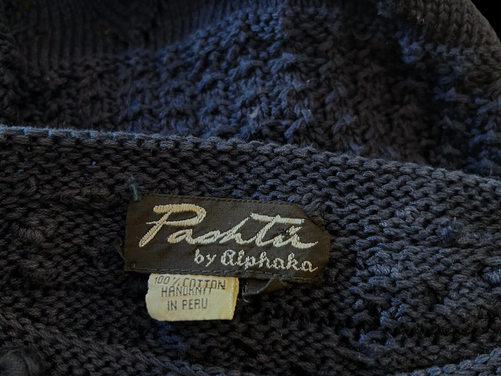 Pashtie by Alphaka Vintage Navy Heavy Knit Jumper Size M Approx UK 14 US 10 EU 42