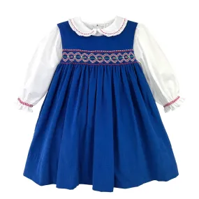 Petit Ami Royal Cord Jumper W/Smocking 3385 5109