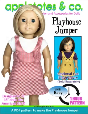 Playhouse Jumper Sewing Pattern for 18 Inch Dolls