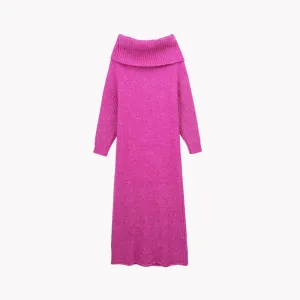 Pre Order:  Pink Knit Maxi Sweater Dress