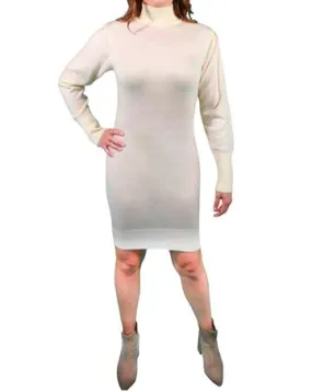 Puff Sleeve Sweater Dress in Ivory