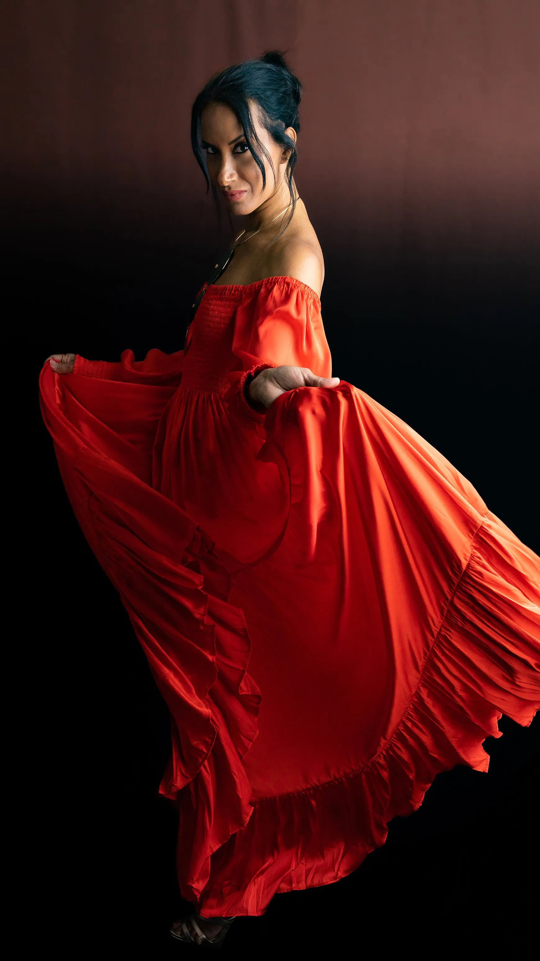 "Universe Awaits" Genesis Maxi Dress, Granada Red