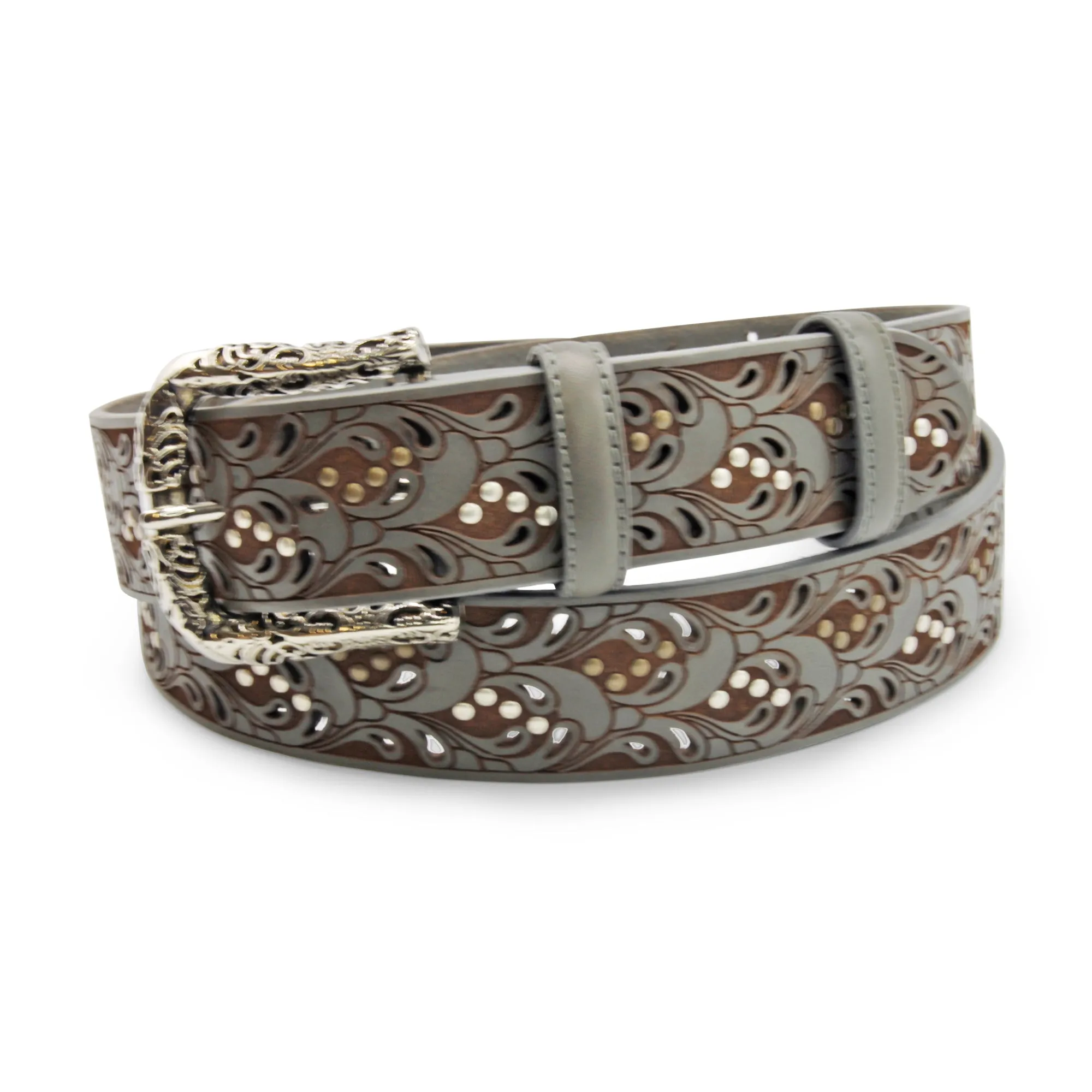 Raft' Paisley Studded London Fog Filigree Prong Belt