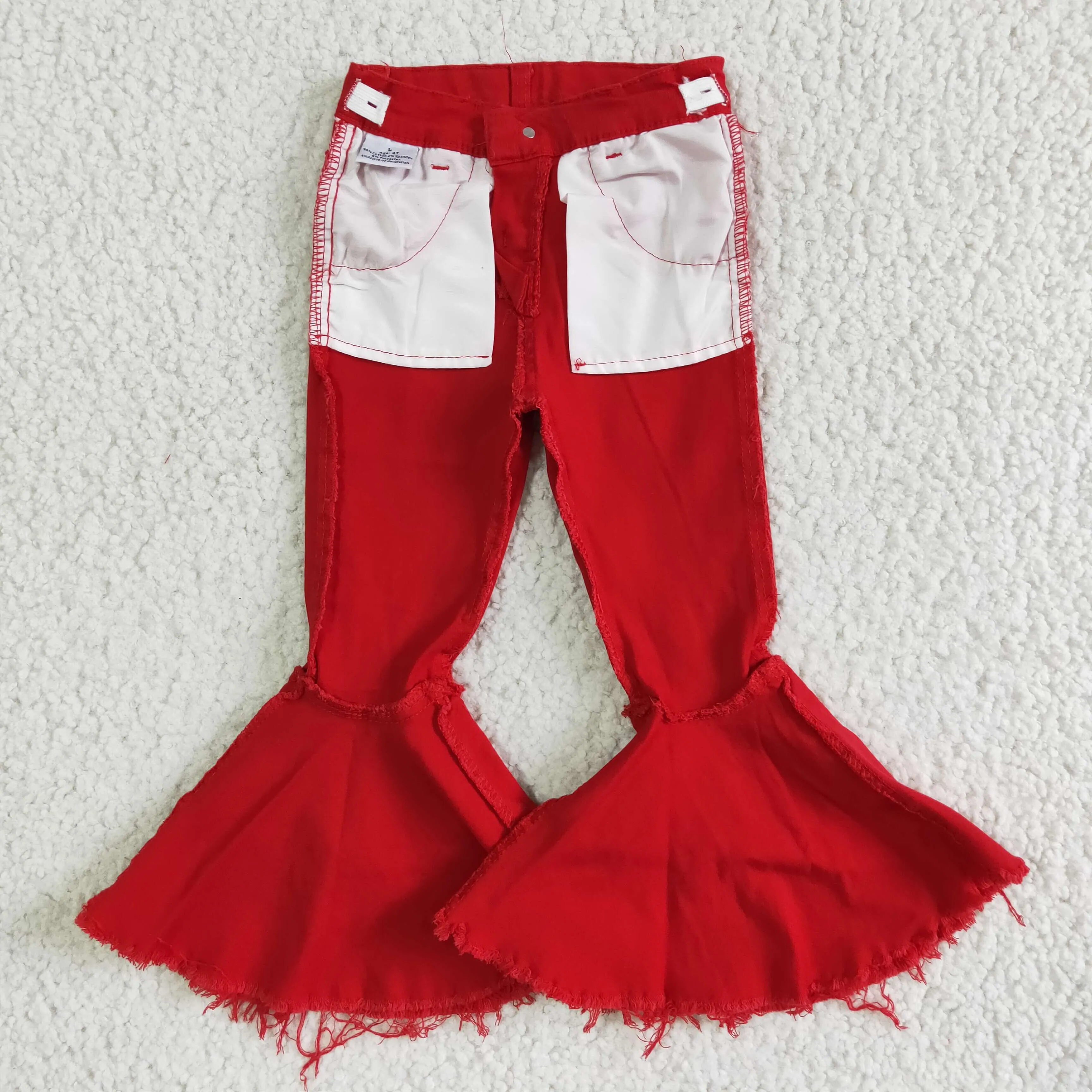 Red bouble flares pants jeans