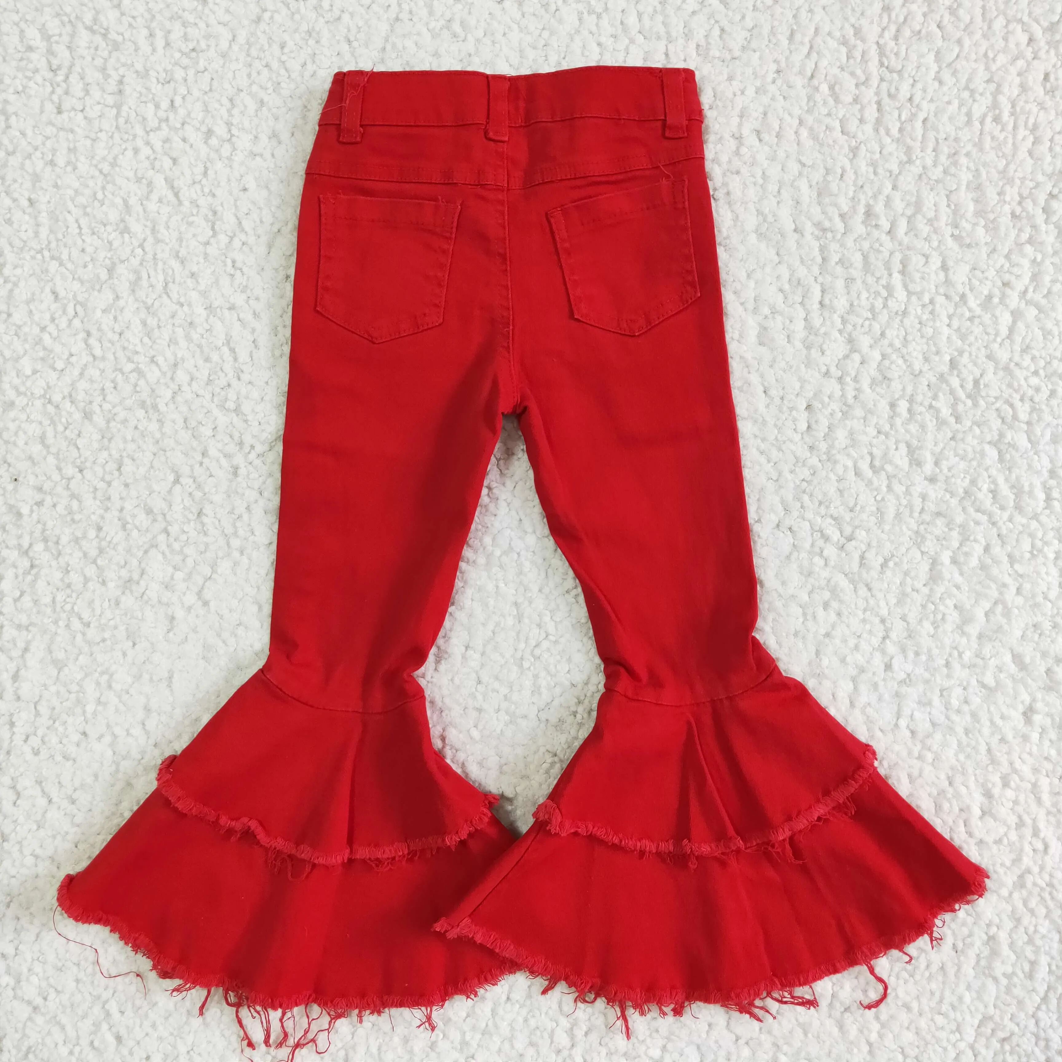 Red bouble flares pants jeans