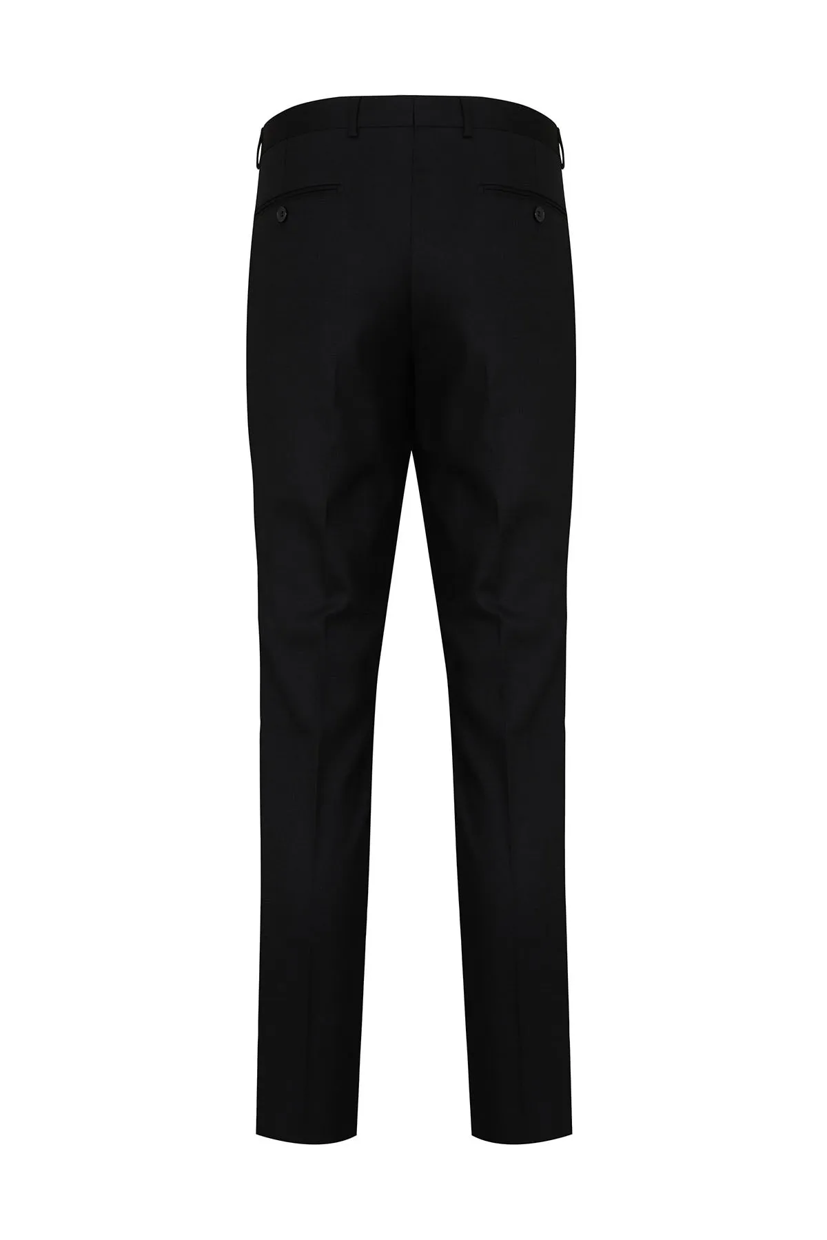 Regular Fit Side Pocket Low Waist Black Dress Pants