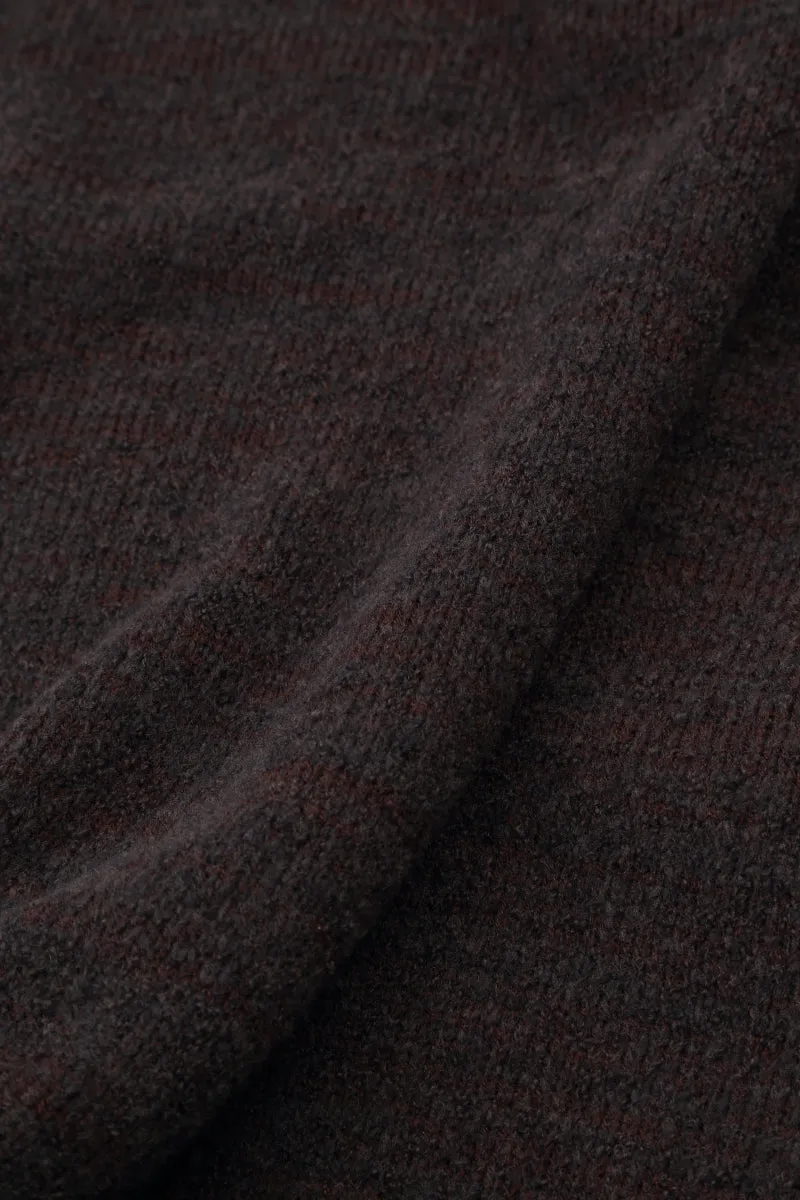 Relaxed Collar Chocolate Wool Sweater