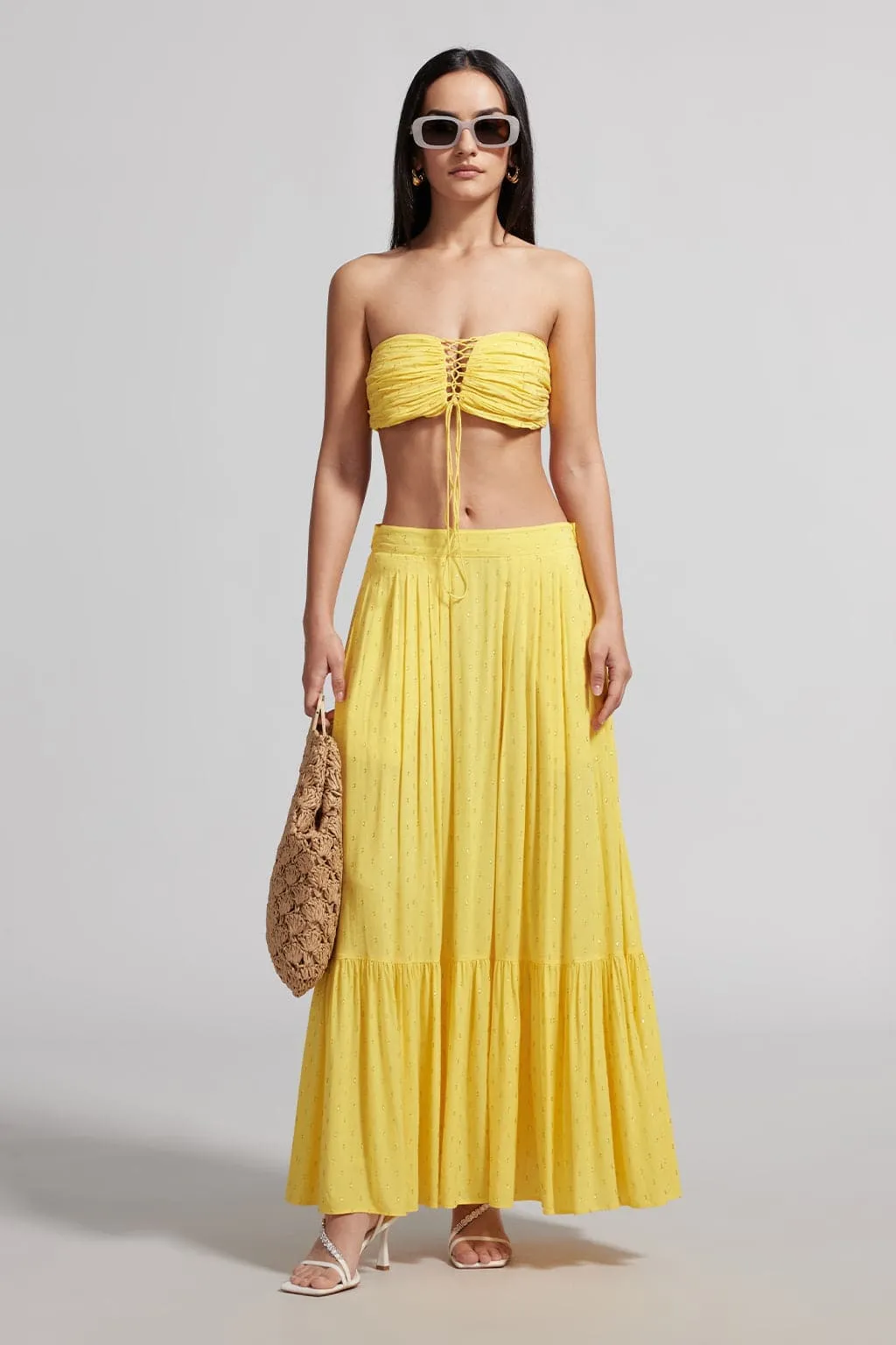 Resort Pleated Maxi Skirt