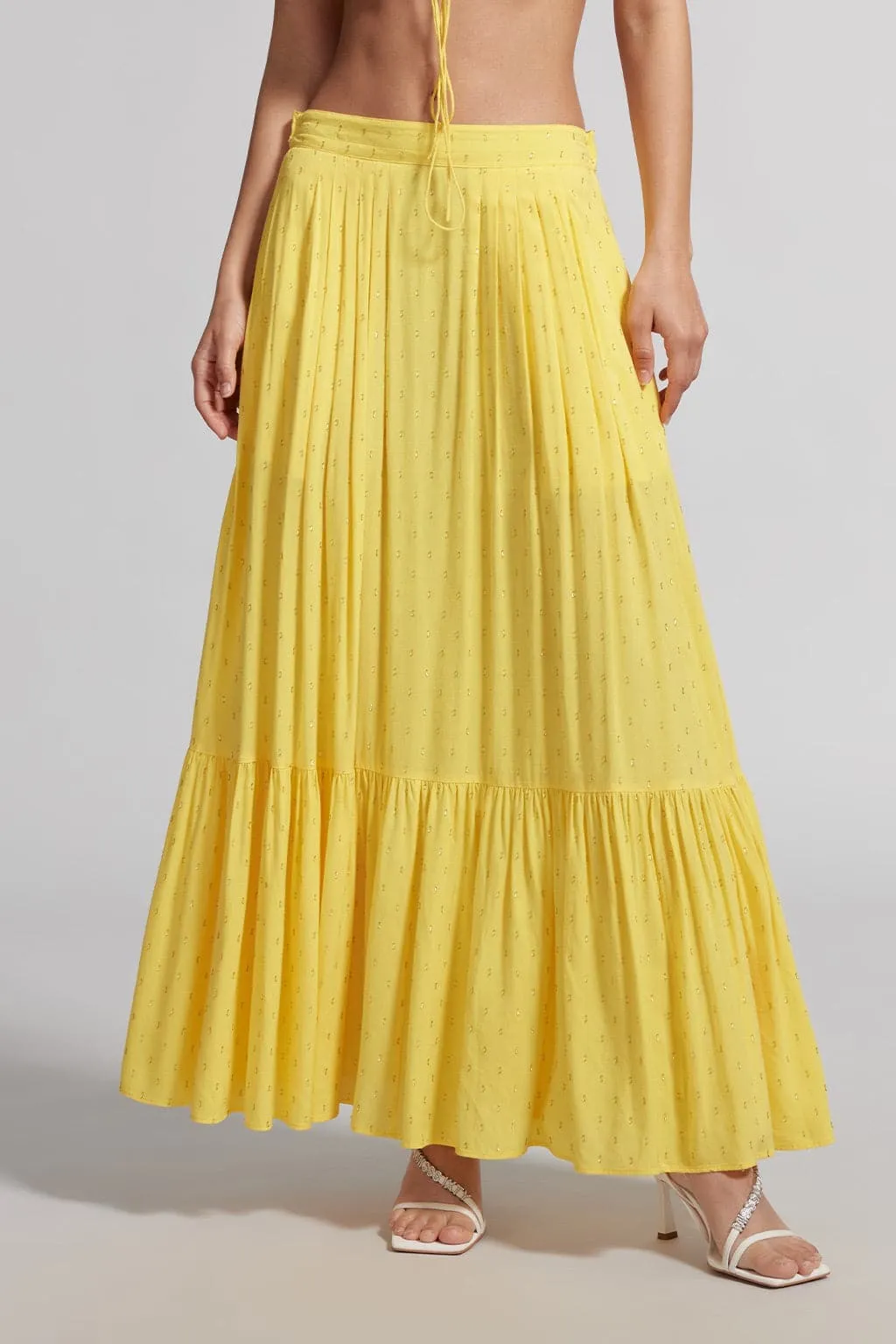 Resort Pleated Maxi Skirt