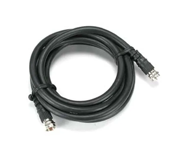 RG6 Patch Cable: Nickel Plated Brass, F-Type Connector, 3-75ft, Black