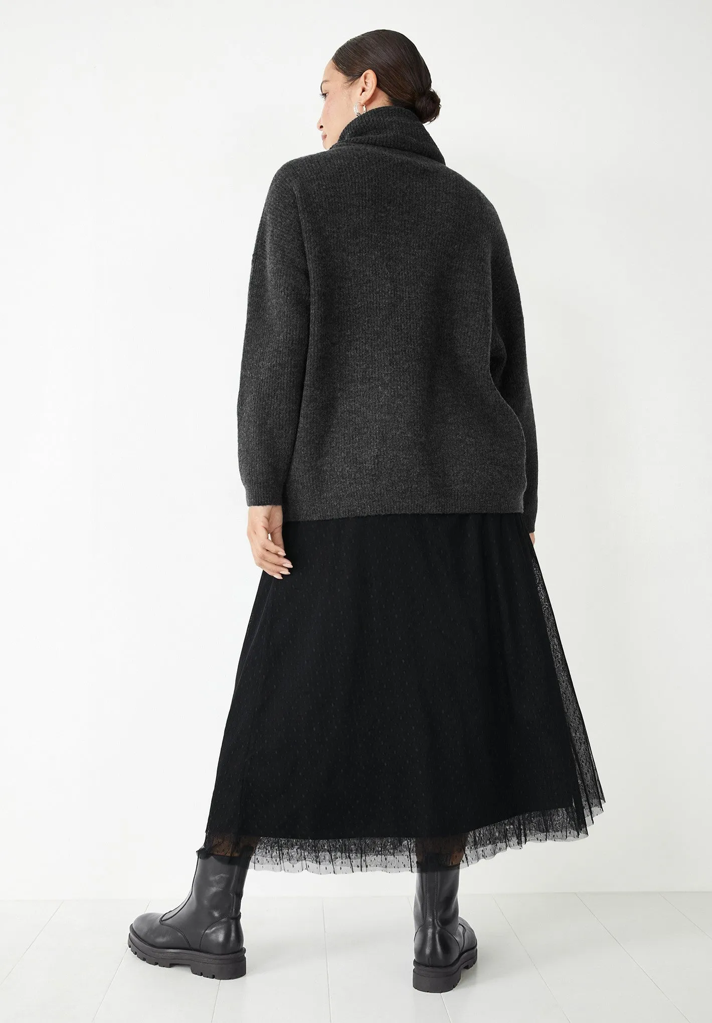 Ribbed Meryl Roll Neck Jumper