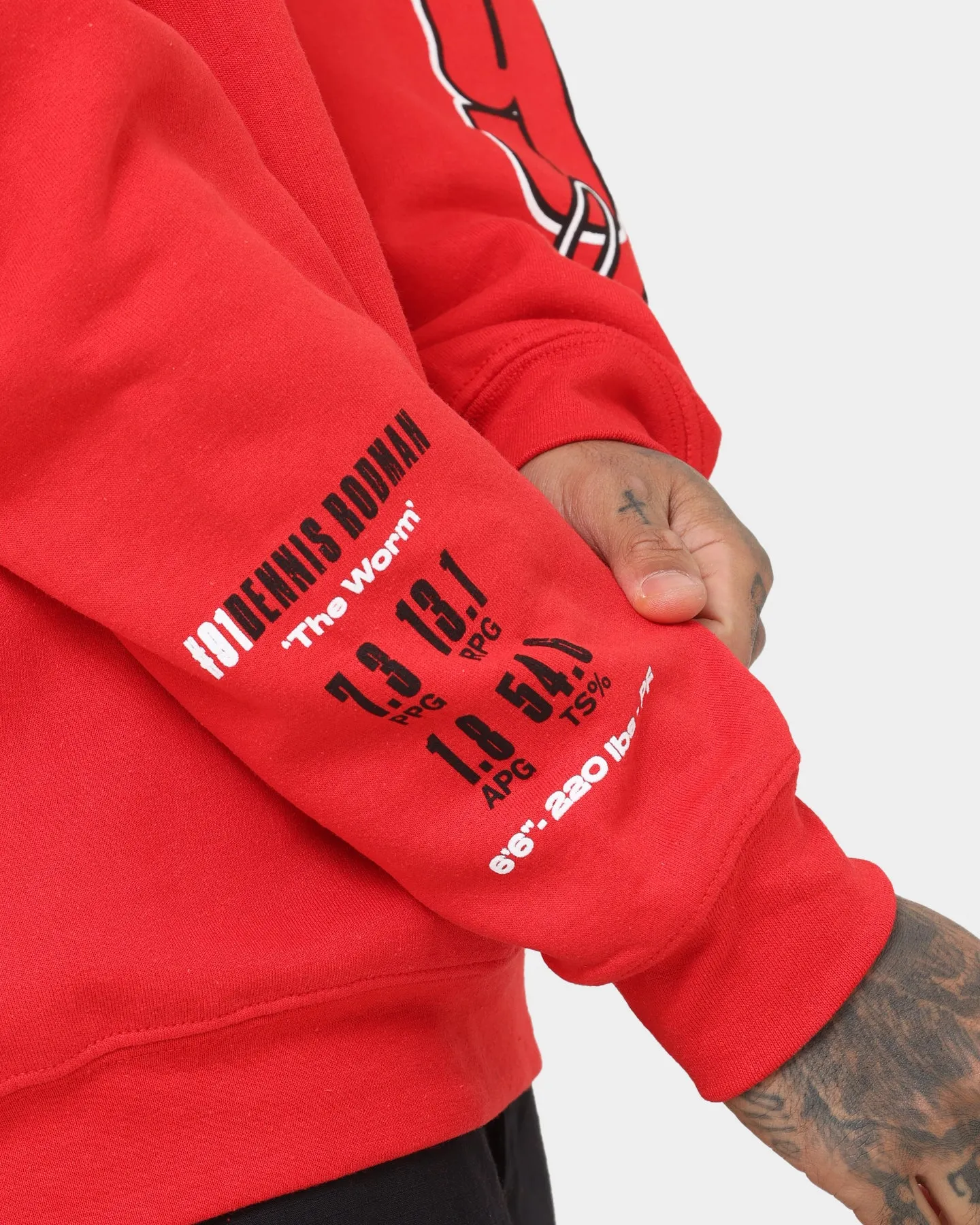 Rodman Brand Rodman Stats Crewneck Red