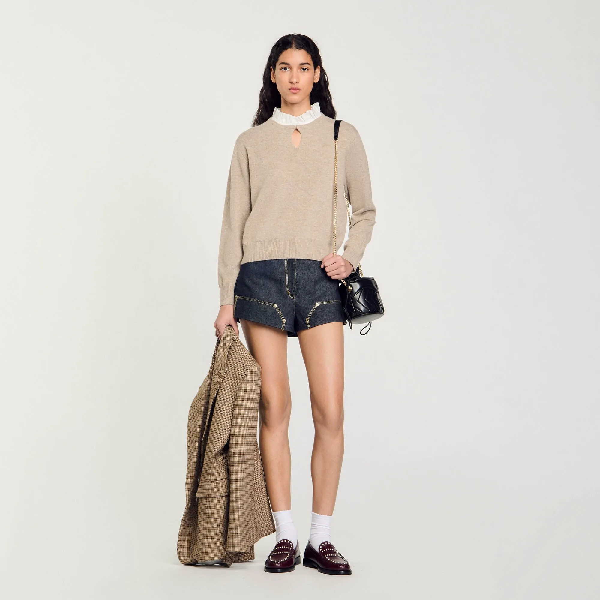 Ruffled Wool And Cashmere Jumper