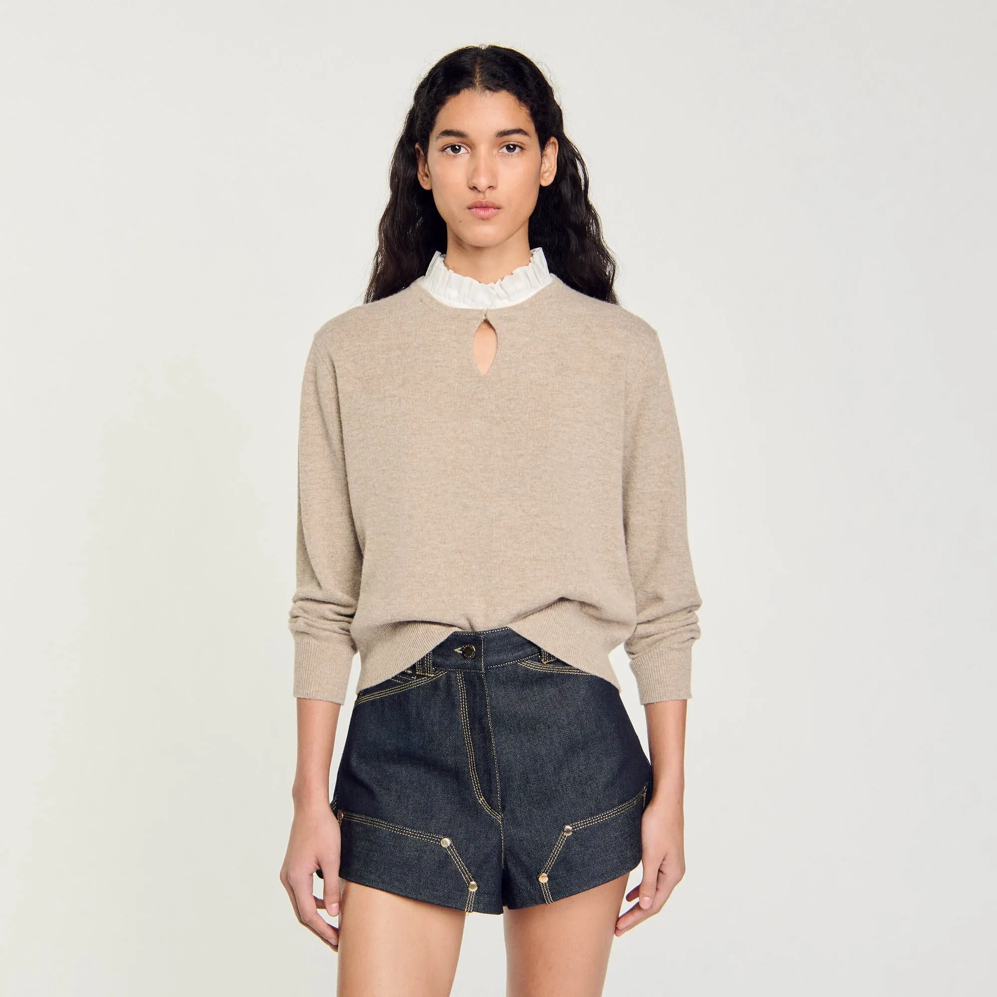 Ruffled Wool And Cashmere Jumper