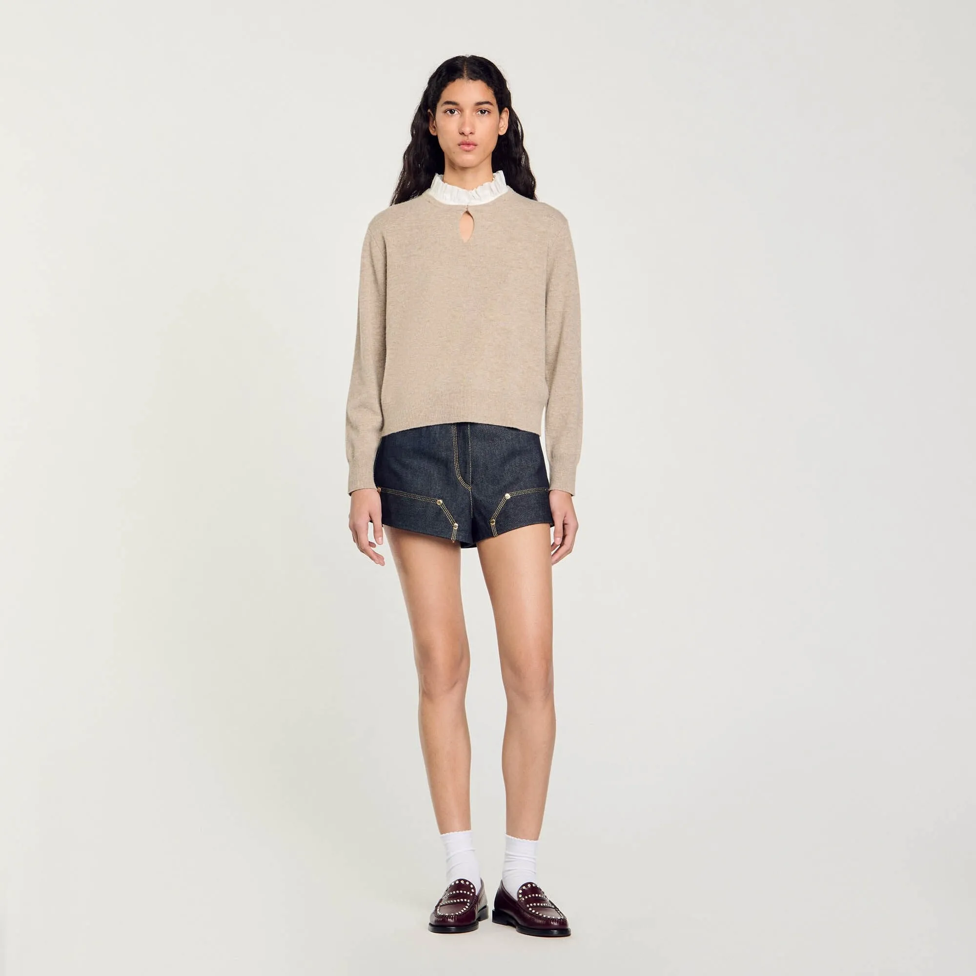 Ruffled Wool And Cashmere Jumper