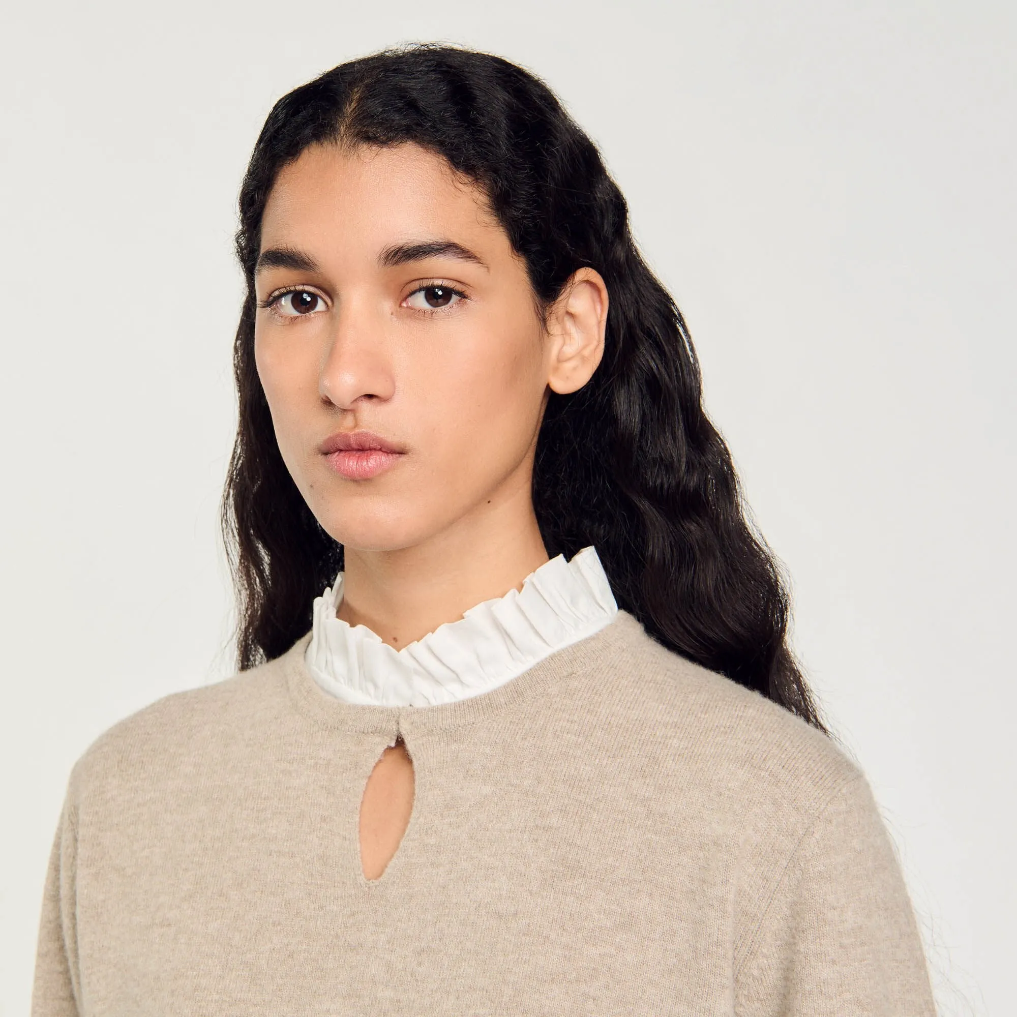 Ruffled Wool And Cashmere Jumper