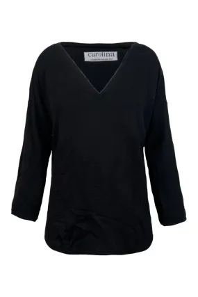 Santina V Neck Top Black