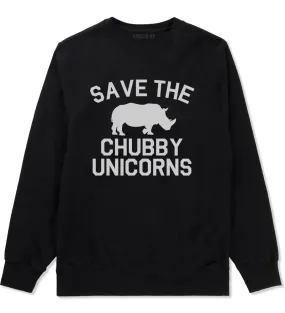 Save The Chubby Unicorns Funny Mens Crewneck Sweatshirt