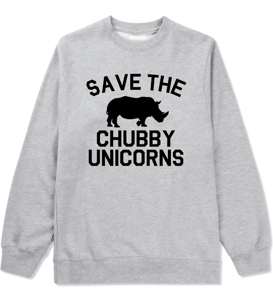 Save The Chubby Unicorns Funny Mens Crewneck Sweatshirt