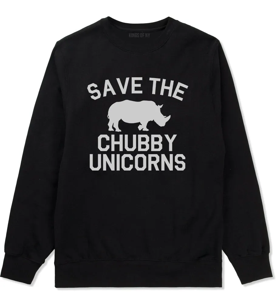 Save The Chubby Unicorns Funny Mens Crewneck Sweatshirt