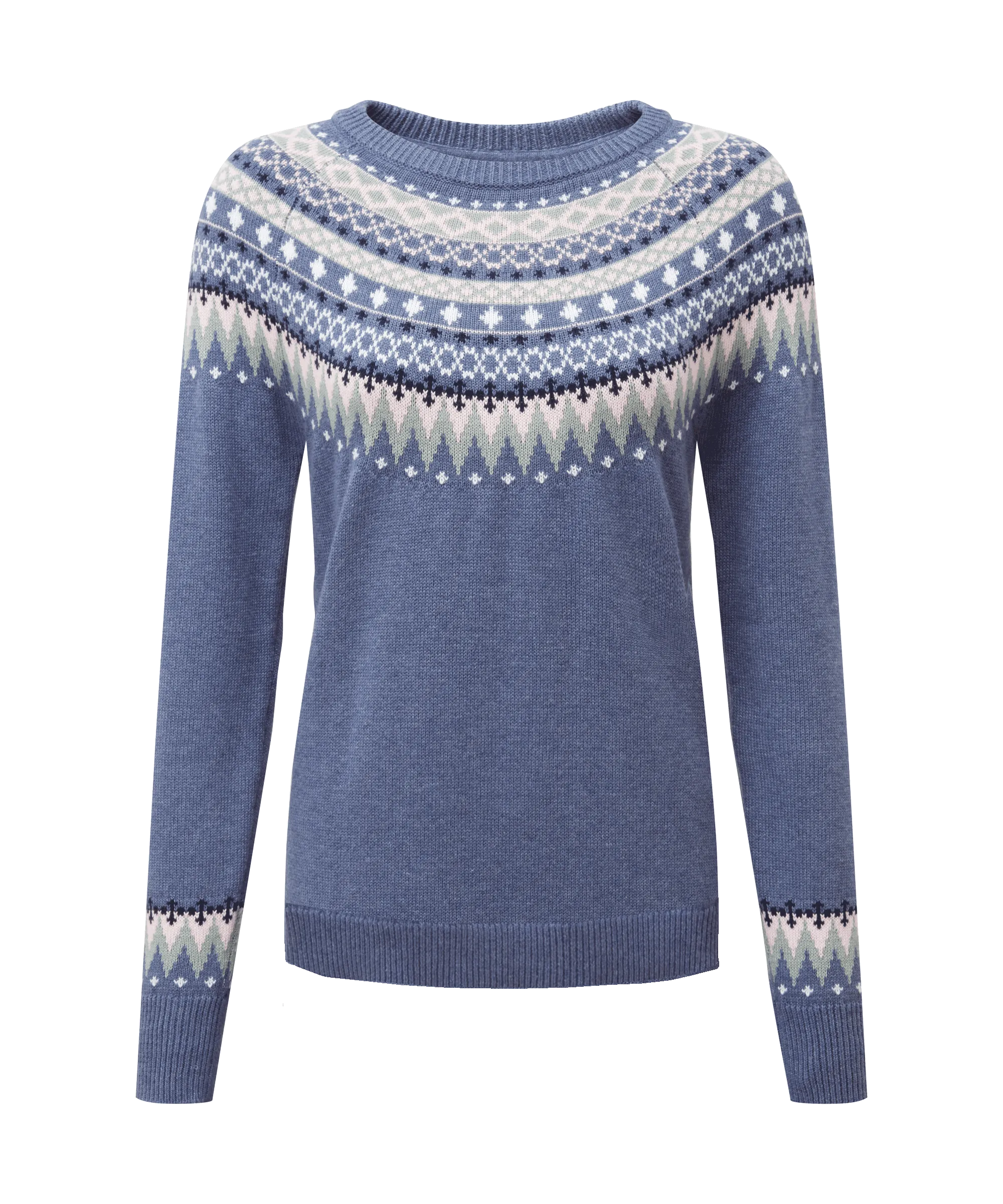 Shetland Fairisle Jumper - Slate Blue Fairisle