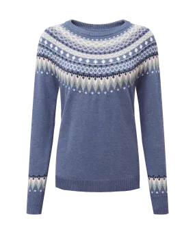 Shetland Fairisle Jumper - Slate Blue Fairisle