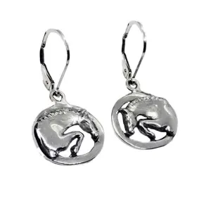 Silhouetted Jumper Horse Dangle Earrings