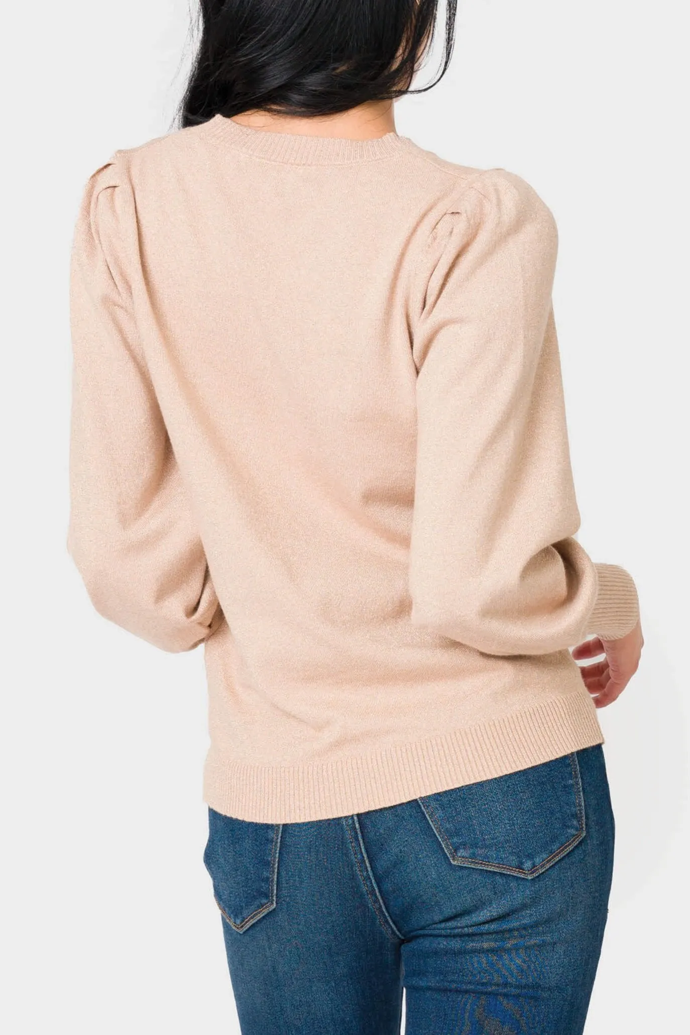 Silver Bells Blouson Sleeve Sweater