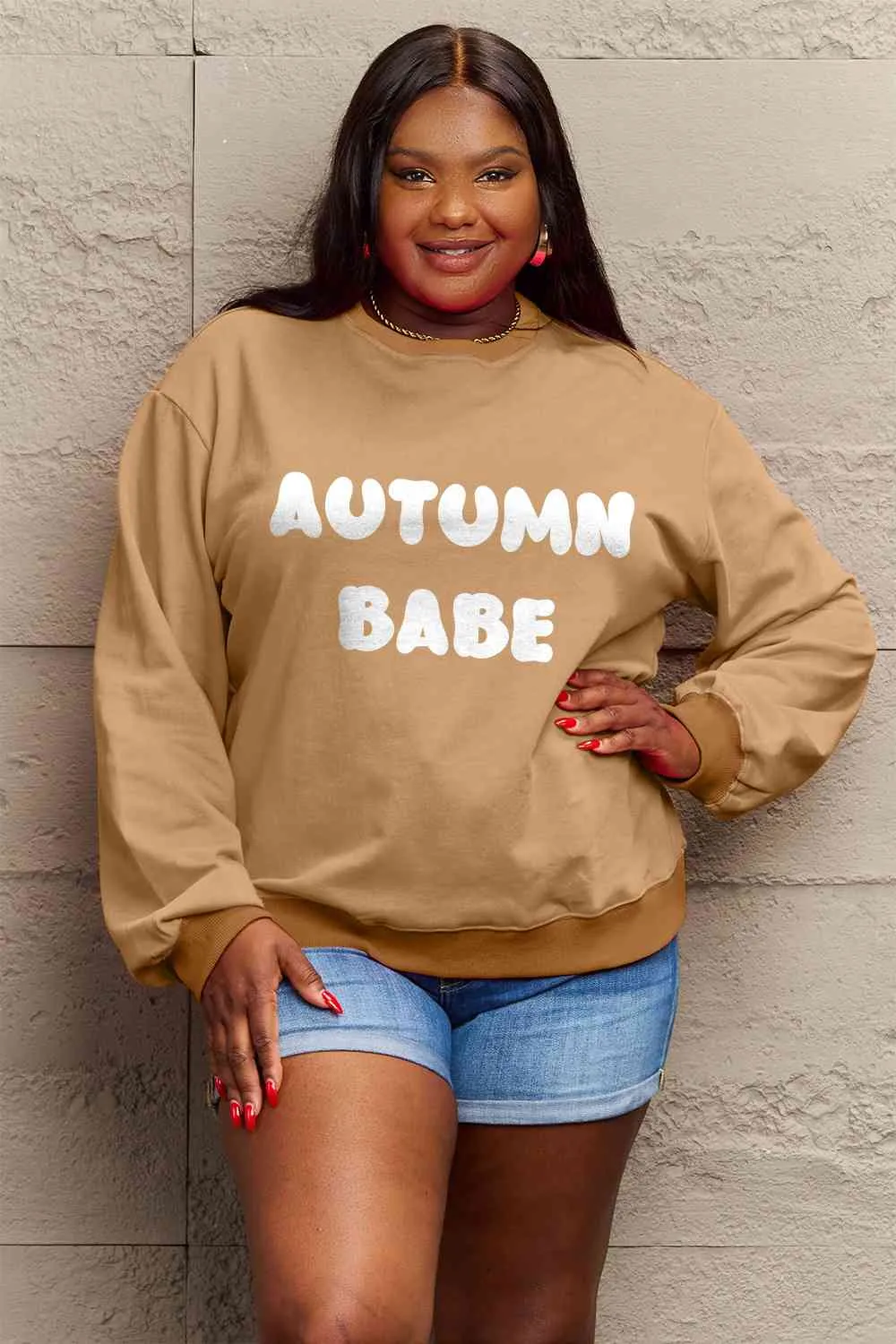 Simply Love Full Size AUTUMN BABE Graphic Sweatshirt